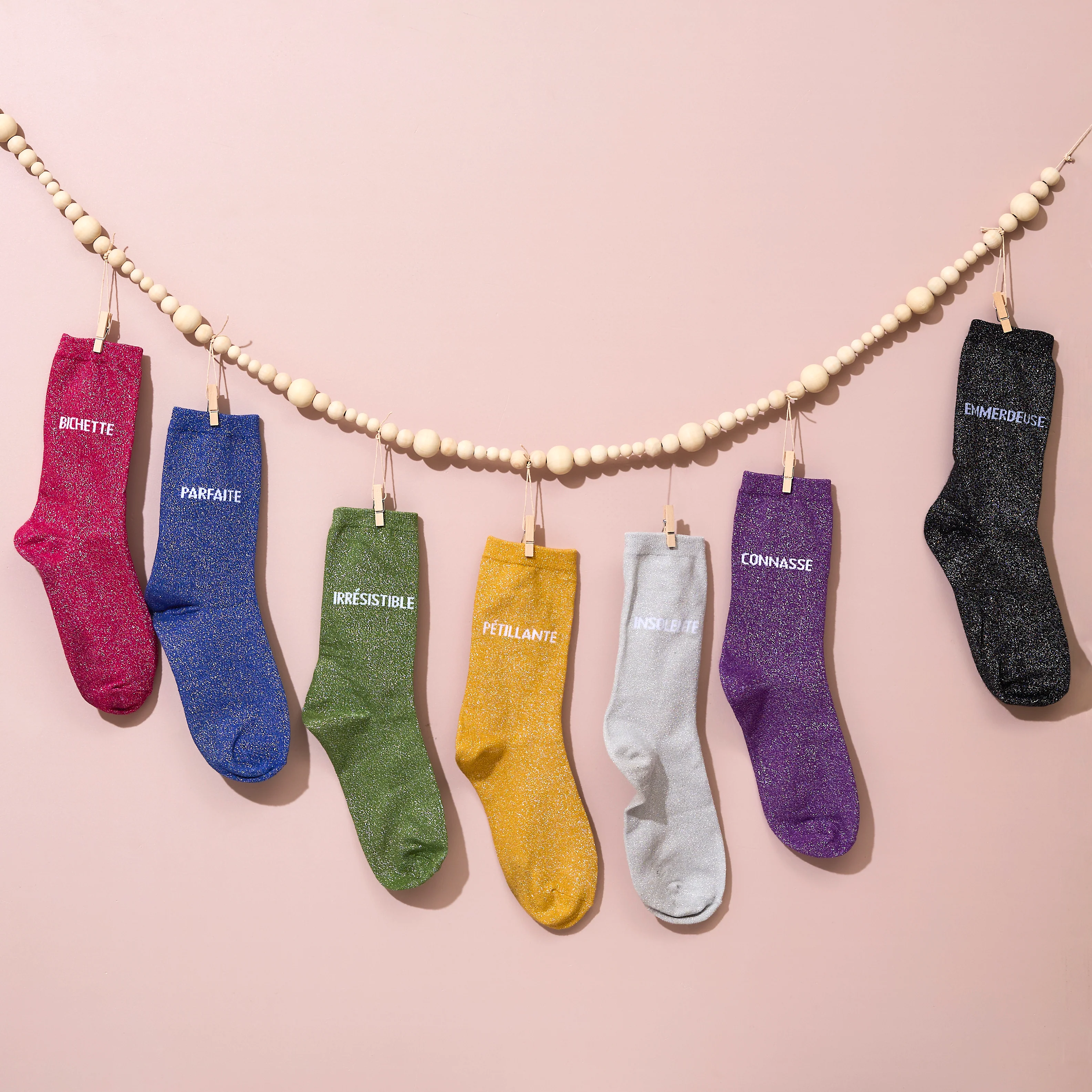CHAUSSETTES PAILLETTES ARGENT INSOLENTE - Image 5
