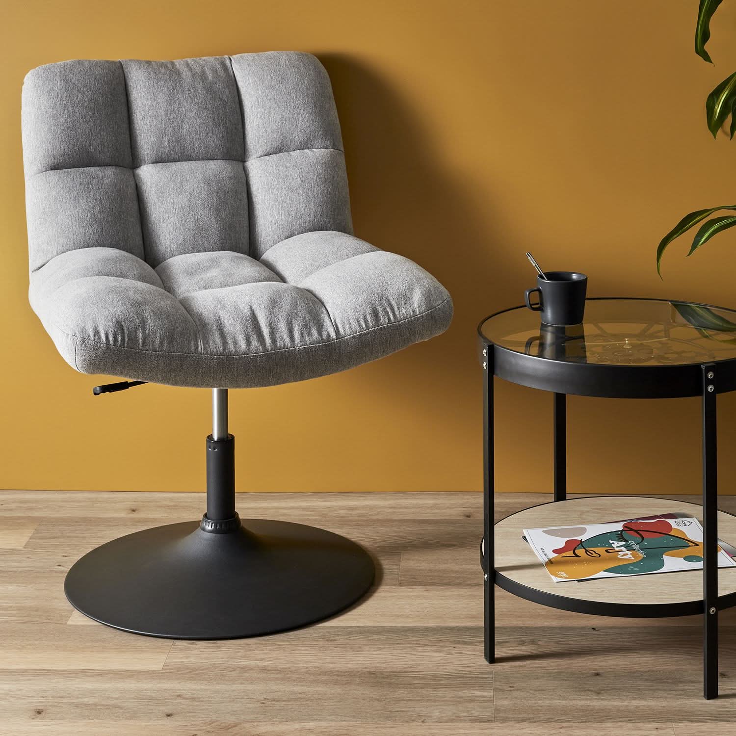 FAUTEUIL PIVOTANT ANTON GRIS